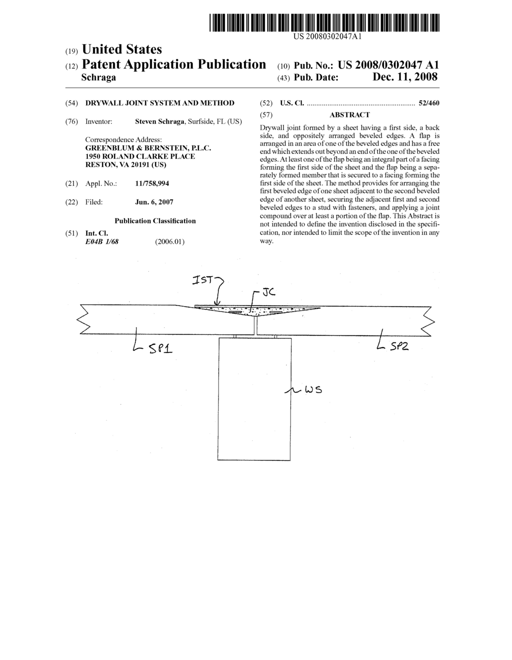 DRYWALL JOINT SYSTEM AND METHOD - diagram, schematic, and image 01