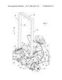 UNITARY REAR FRAME FOR MOUNTING ENGINE, HYDROSTATIC TRANSMISSION, AND OTHER COMPONENTS TO MOWER diagram and image