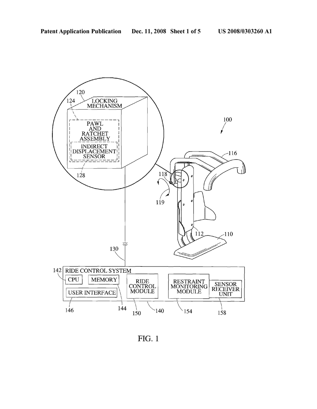 PAWL AND RATCHET ASSEMBLY ADAPTED FOR INDIRECT SENSING OF PROPER OPERATION - diagram, schematic, and image 02