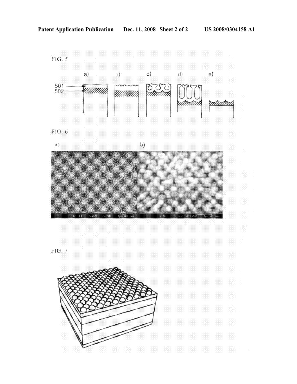 Highly efficient organic light-emitting device using substrate or electrode having nanosized half-spherical convex and method for preparing the same - diagram, schematic, and image 03