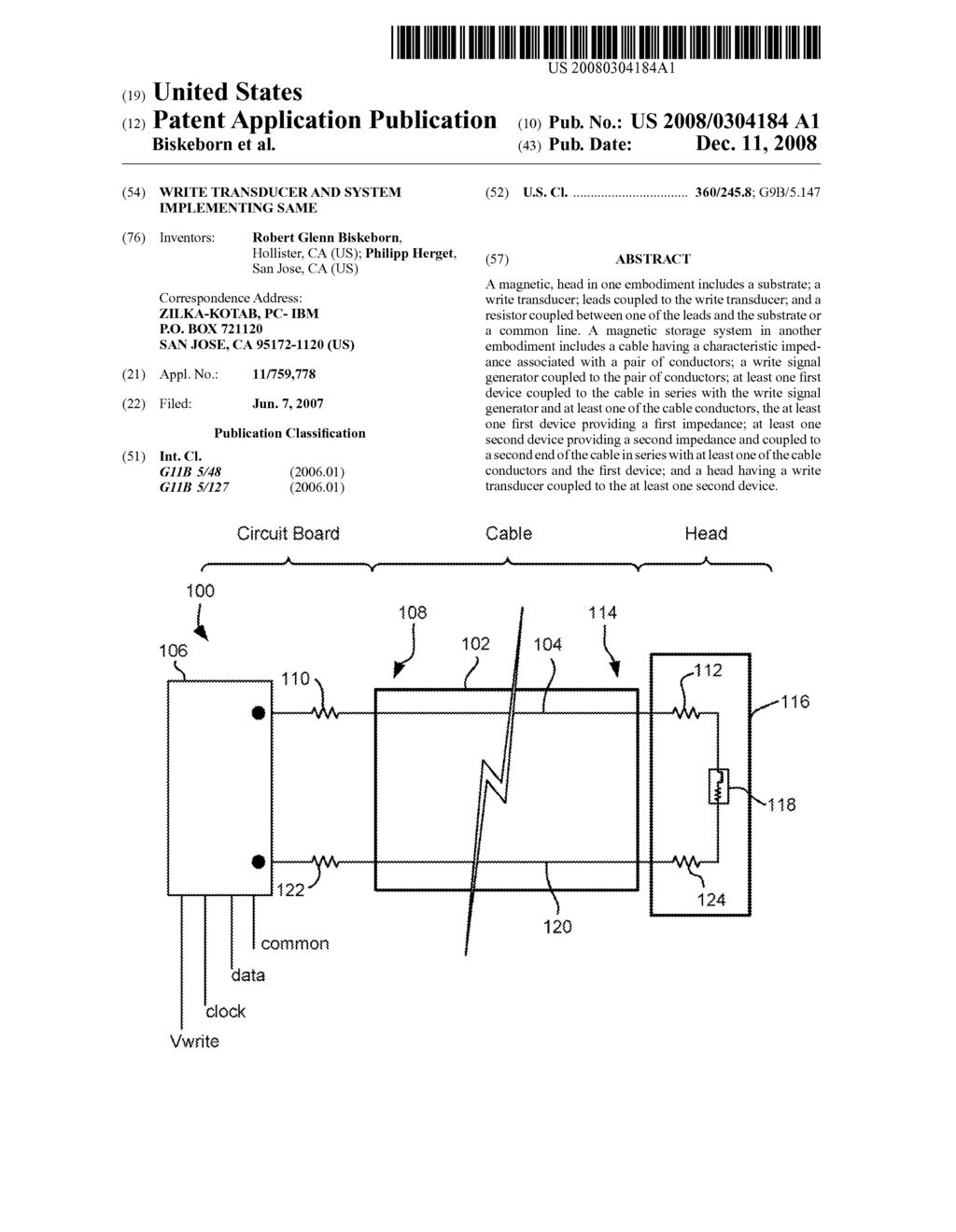 WRITE TRANSDUCER AND SYSTEM IMPLEMENTING SAME - diagram, schematic, and image 01