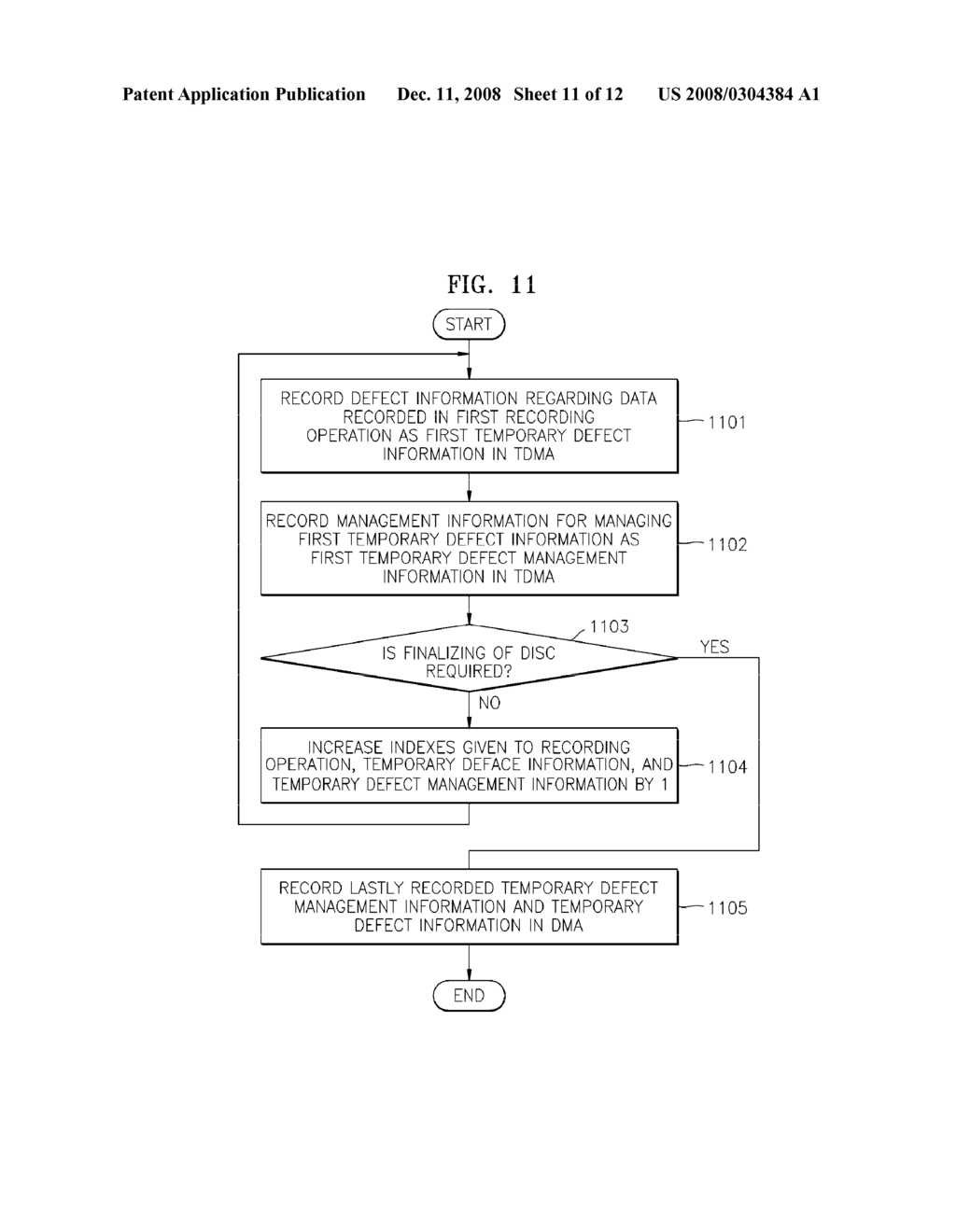 METHOD OF AND APPARATUS FOR MANAGING DISC DEFECTS USING TEMPORARY DEFECT MANAGEMENT INFORMATION (TDFL) AND TEMPORARY DEFECT MANAGEMENT INFORMATION (TDDS), AND DISC HAVING THE TDFL AND TDDS - diagram, schematic, and image 12