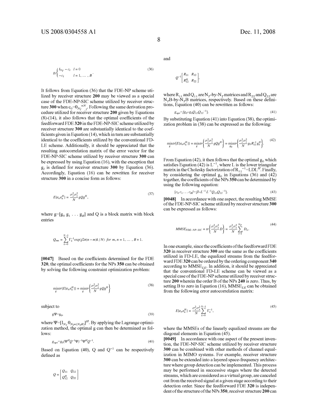 HYBRID TIME-FREQUENCY DOMAIN EQUALIZATION OVER BROADBAND MULTI-INPUT MULTI-OUTPUT CHANNELS - diagram, schematic, and image 25