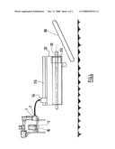Device for continuously mixing a food dough provided with two types of superimposed mixing tools and a side discharge diagram and image