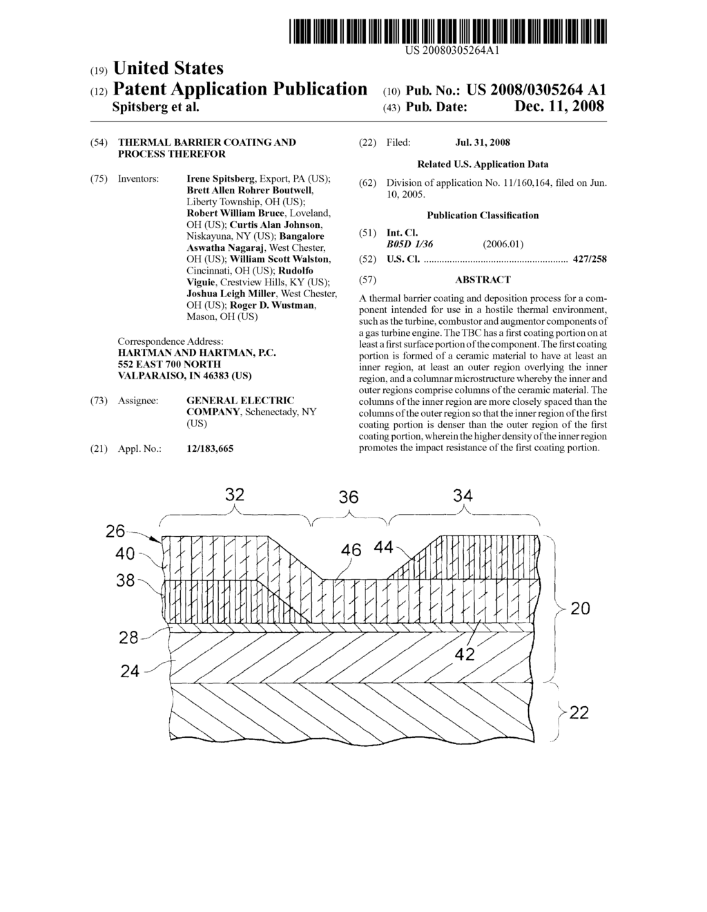 THERMAL BARRIER COATING AND PROCESS THEREFOR - diagram, schematic, and image 01