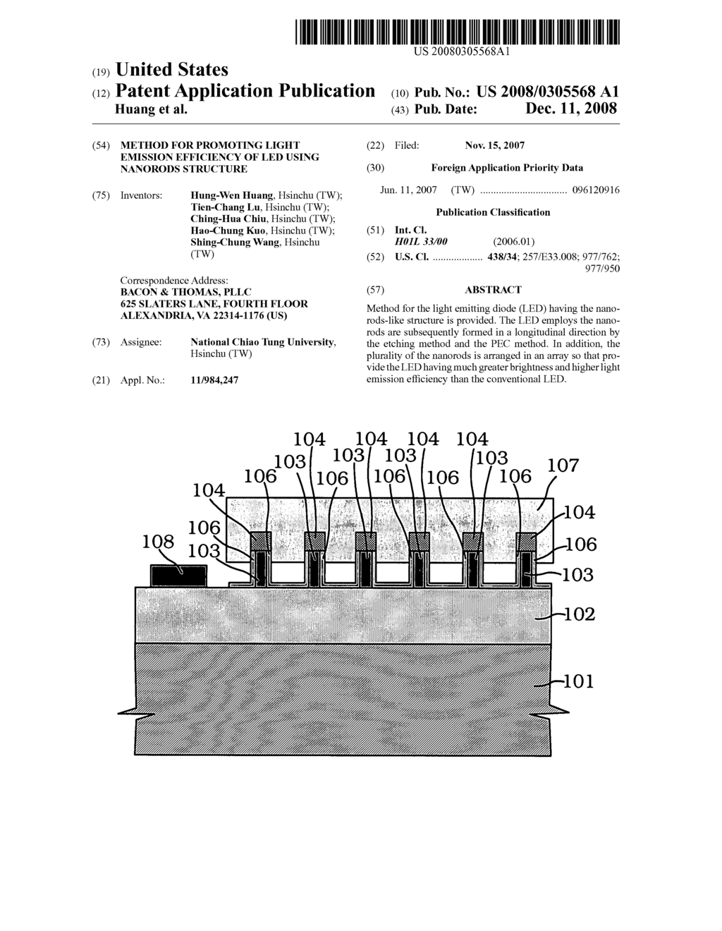 Method for promoting light emission efficiency of LED using nanorods structure - diagram, schematic, and image 01