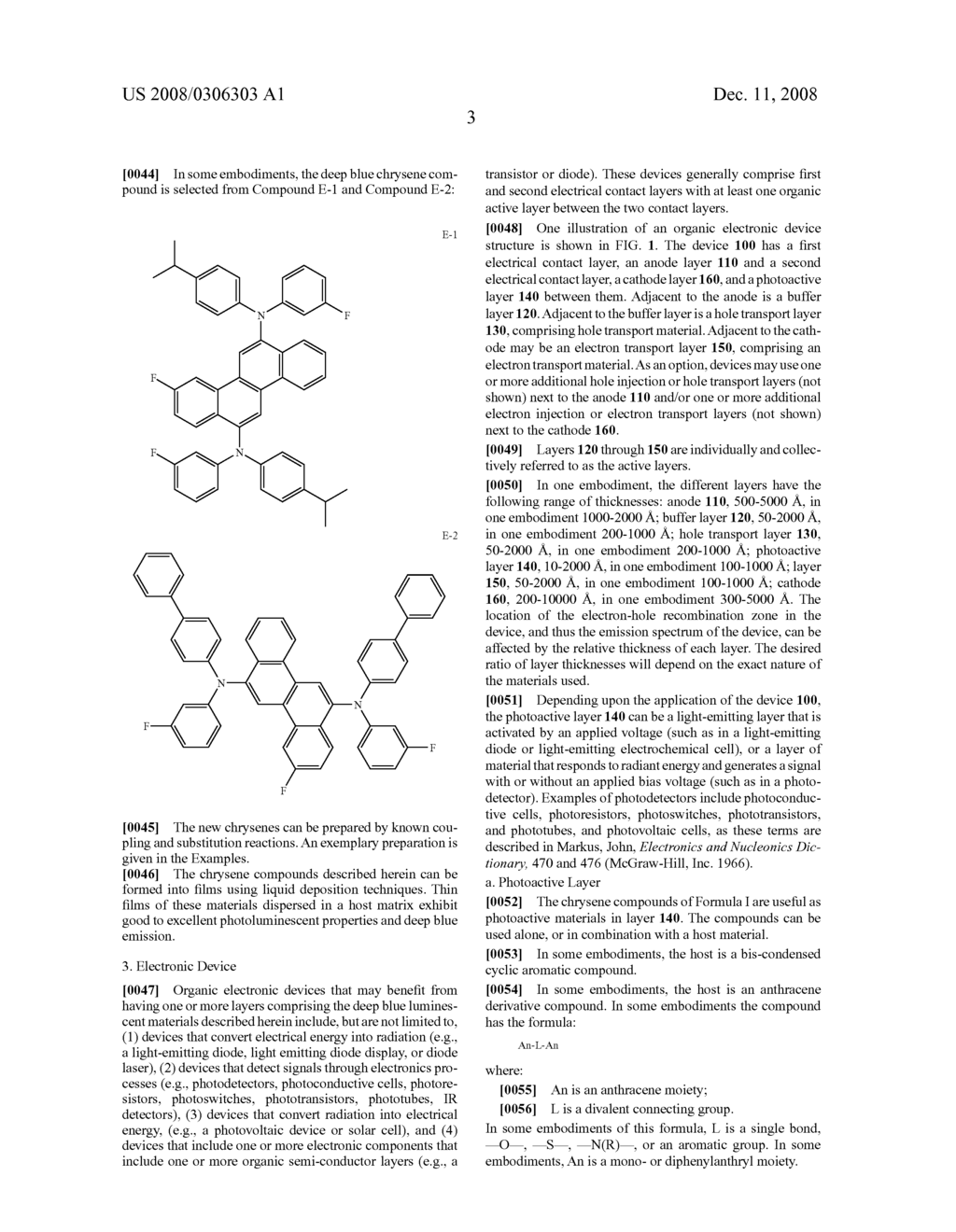 CHRYSENES FOR DEEP BLUE LUMINESCENT APPLICATIONS - diagram, schematic, and image 05