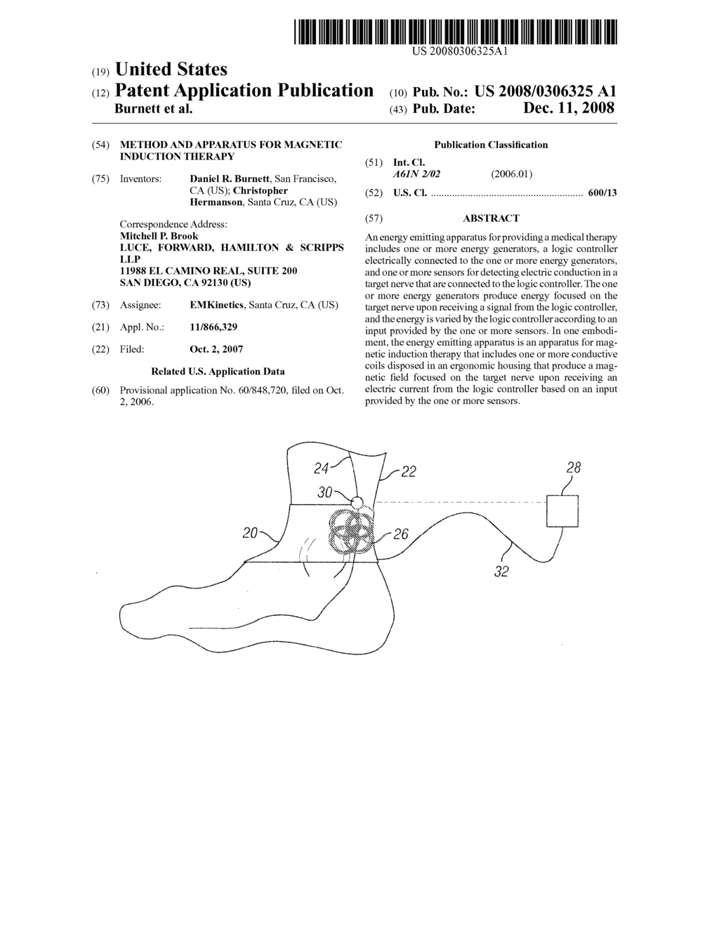 METHOD AND APPARATUS FOR MAGNETIC INDUCTION THERAPY - diagram, schematic, and image 01