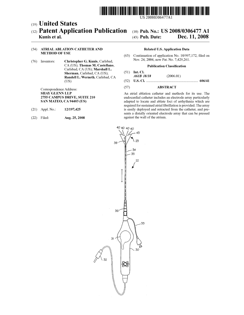 ATRIAL ABLATION CATHETER AND METHOD OF USE - diagram, schematic, and image 01