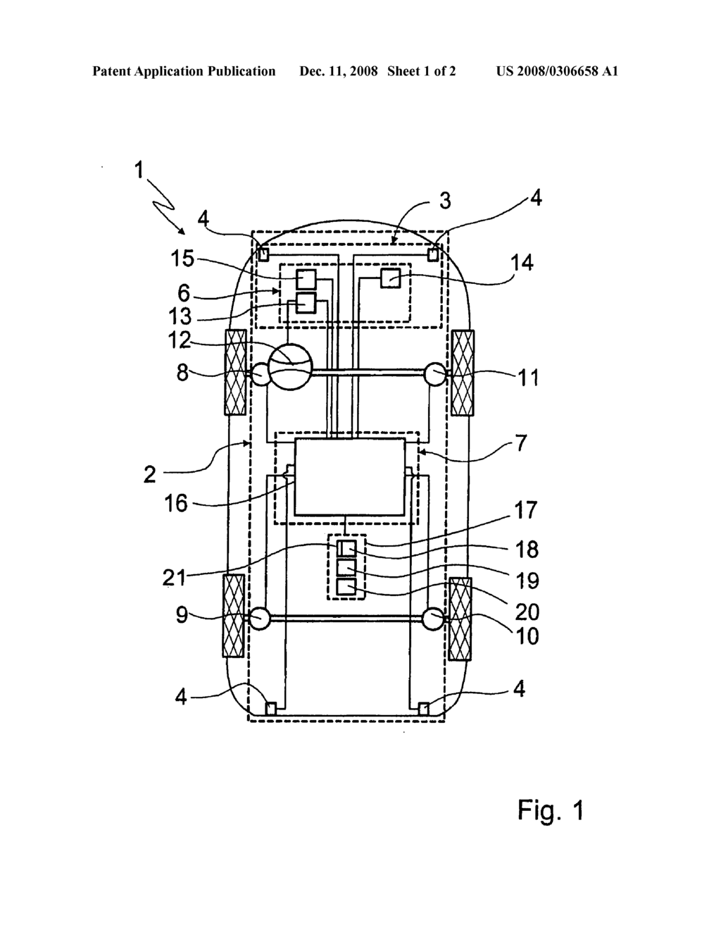 Motor Vehicle Comprising a Preventive Protective System - diagram, schematic, and image 02