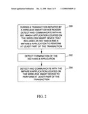 Methods, systems and computer program products for interacting with ISO 14443-4 and MIFARE applications on the same wireless smart device during a common transaction diagram and image