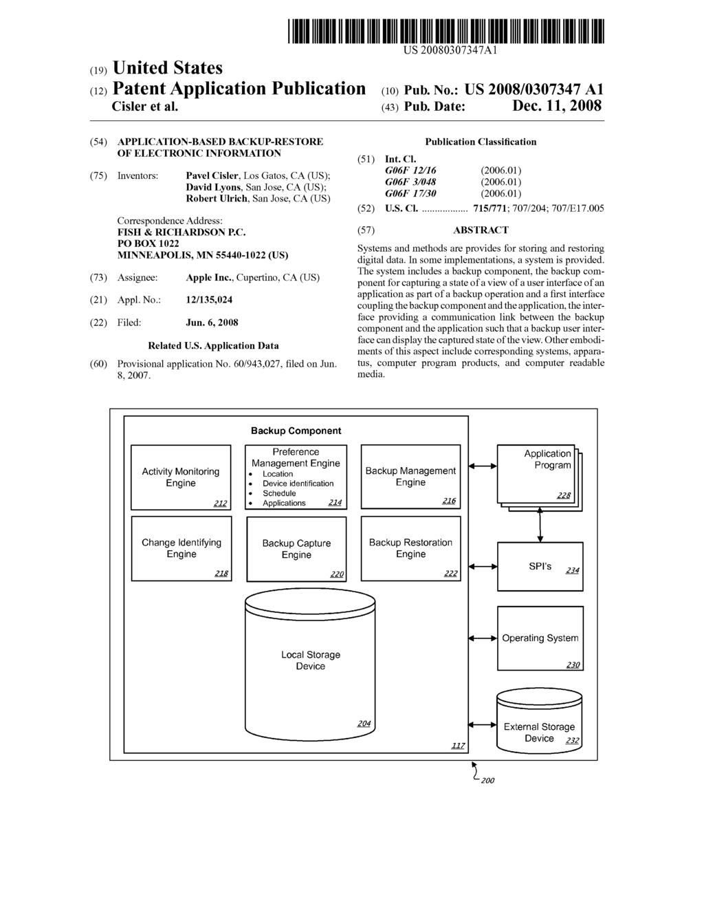 Application-Based Backup-Restore of Electronic Information - diagram, schematic, and image 01