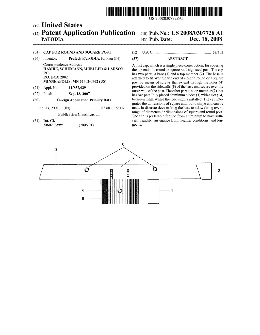 CAP FOR ROUND AND SQUARE POST - diagram, schematic, and image 01