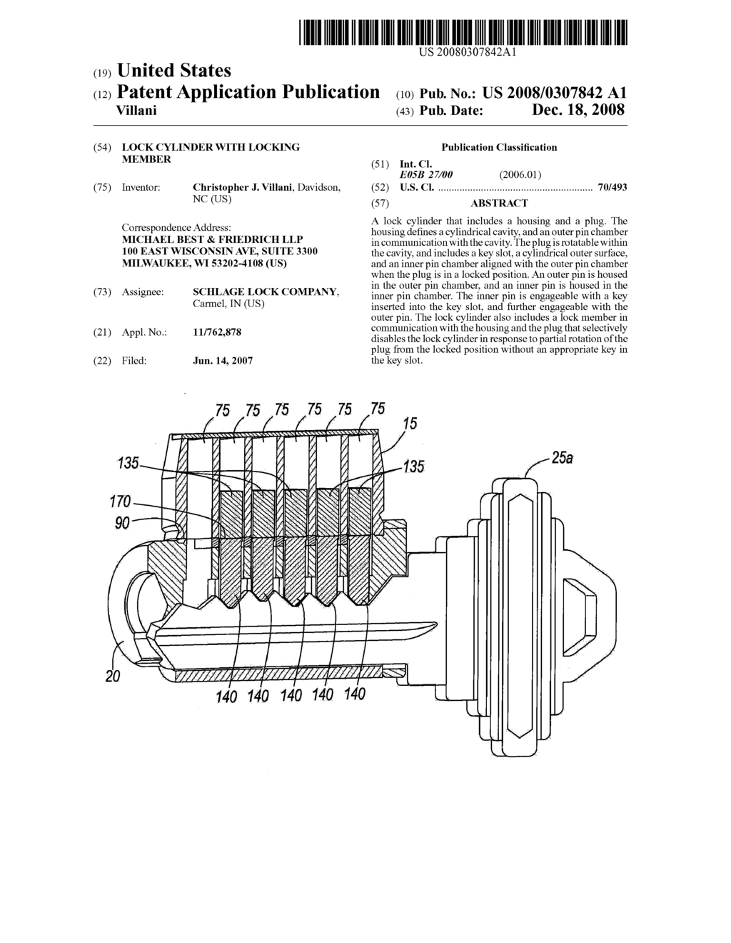 LOCK CYLINDER WITH LOCKING MEMBER - diagram, schematic, and image 01