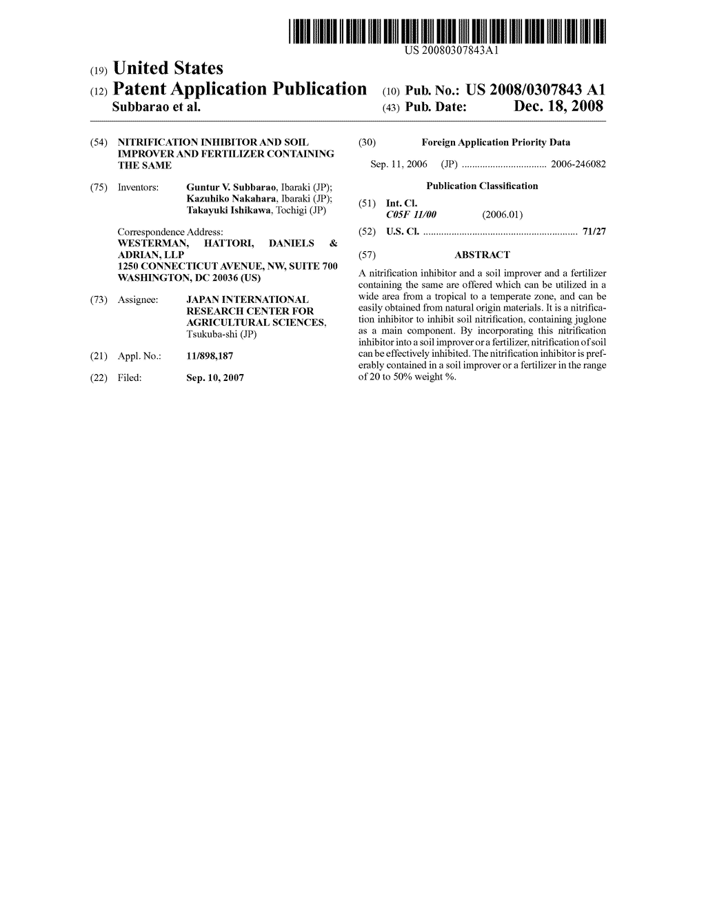 Nitrification inhibitor and soil improver and fertilizer containing the same - diagram, schematic, and image 01