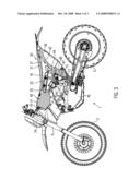 Motorcycle including a rider saddle and a fuel tank diagram and image