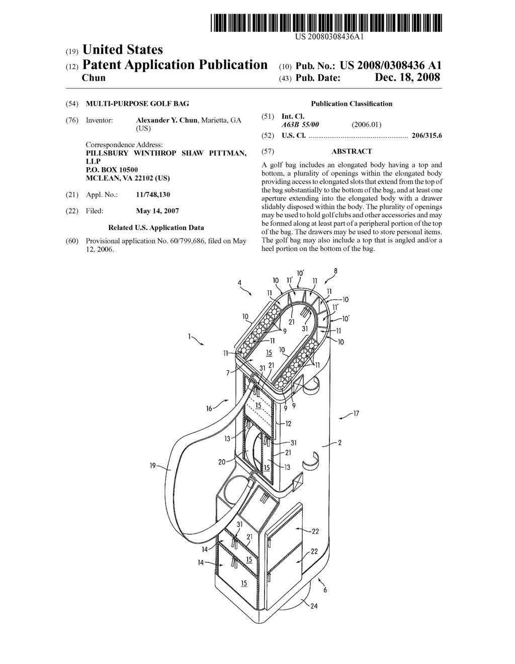 MULTI-PURPOSE GOLF BAG - diagram, schematic, and image 01