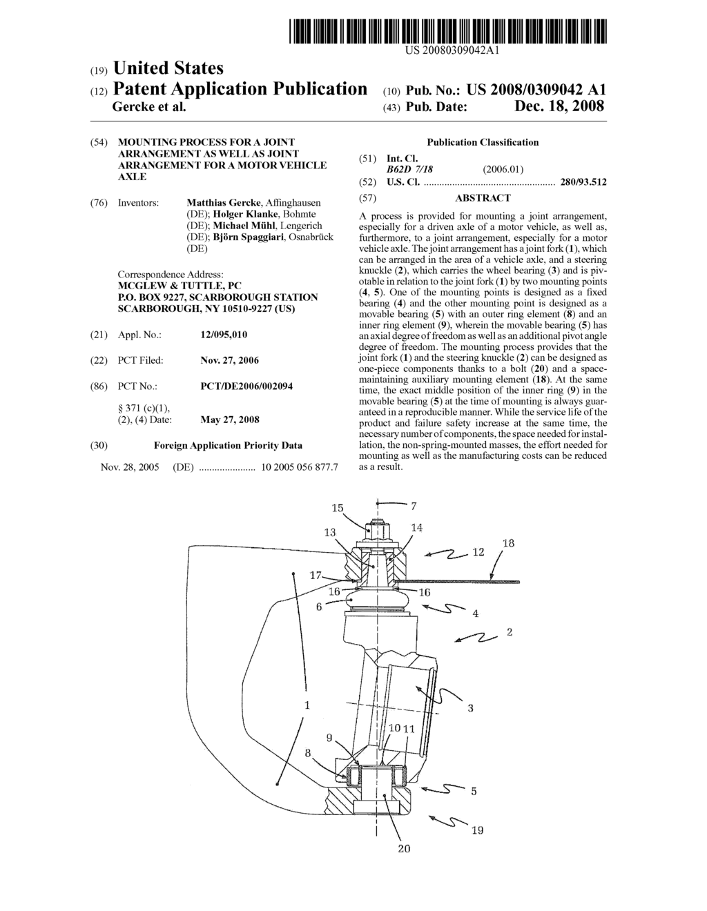 Mounting Process for a Joint Arrangement as Well as Joint Arrangement for a Motor Vehicle Axle - diagram, schematic, and image 01