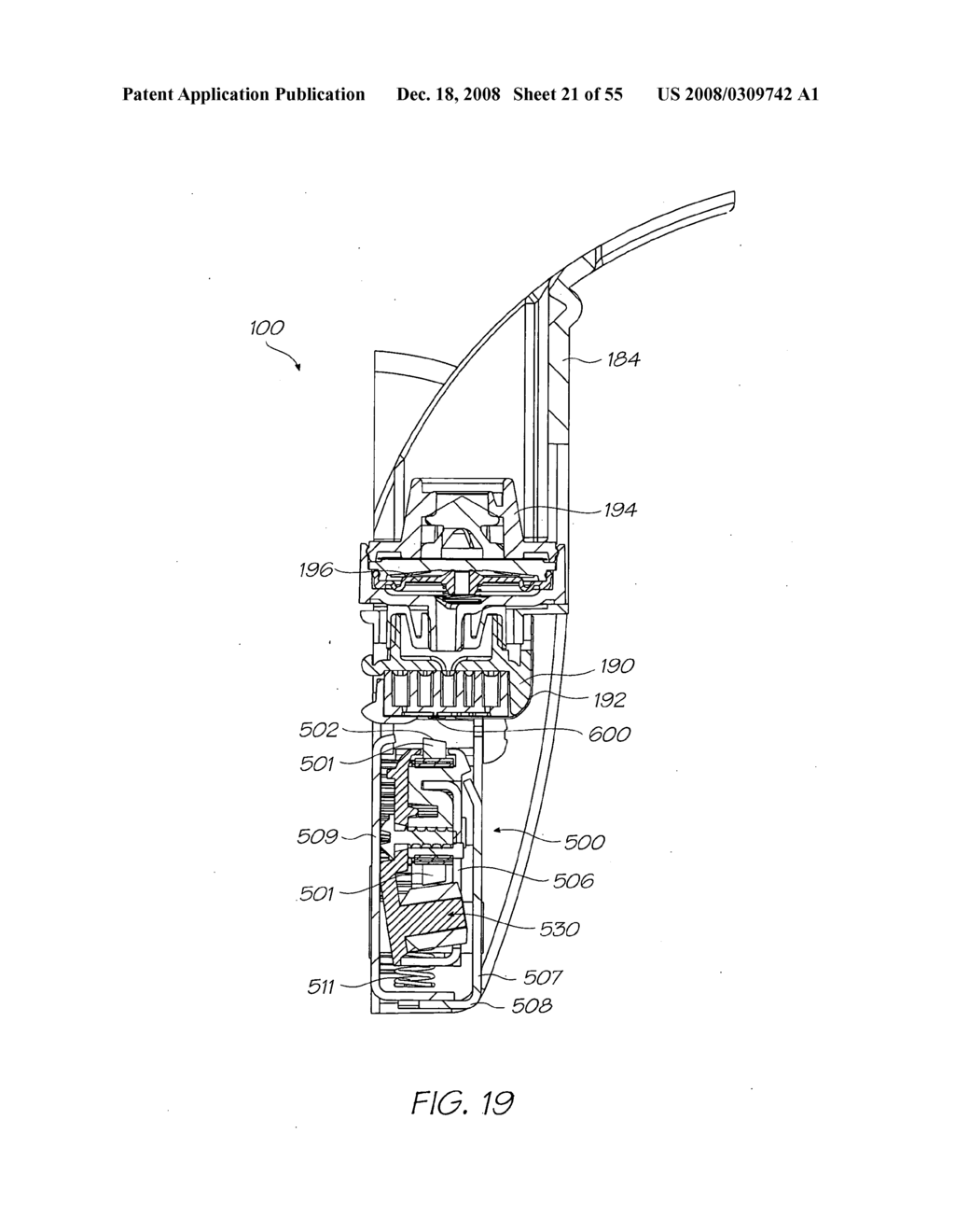 PRINTER WITH PRINTHEAD CARTRIDGE AND PRINTER BODY THAT SIMULTANEOUSLY ENGAGE AN INK CARTRIDGE - diagram, schematic, and image 22