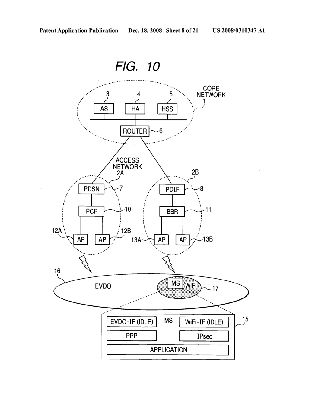 Mobile communications system PDIF and method for peer detection of mobile terminal - diagram, schematic, and image 09