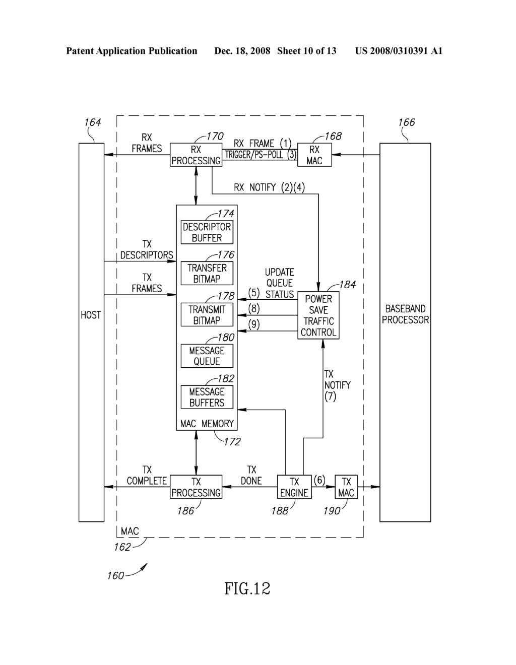 APPARATUS FOR AND METHOD OF POWER SAVE TRAFFIC CONTROL IN CLIENT/SERVER NETWORKS - diagram, schematic, and image 11