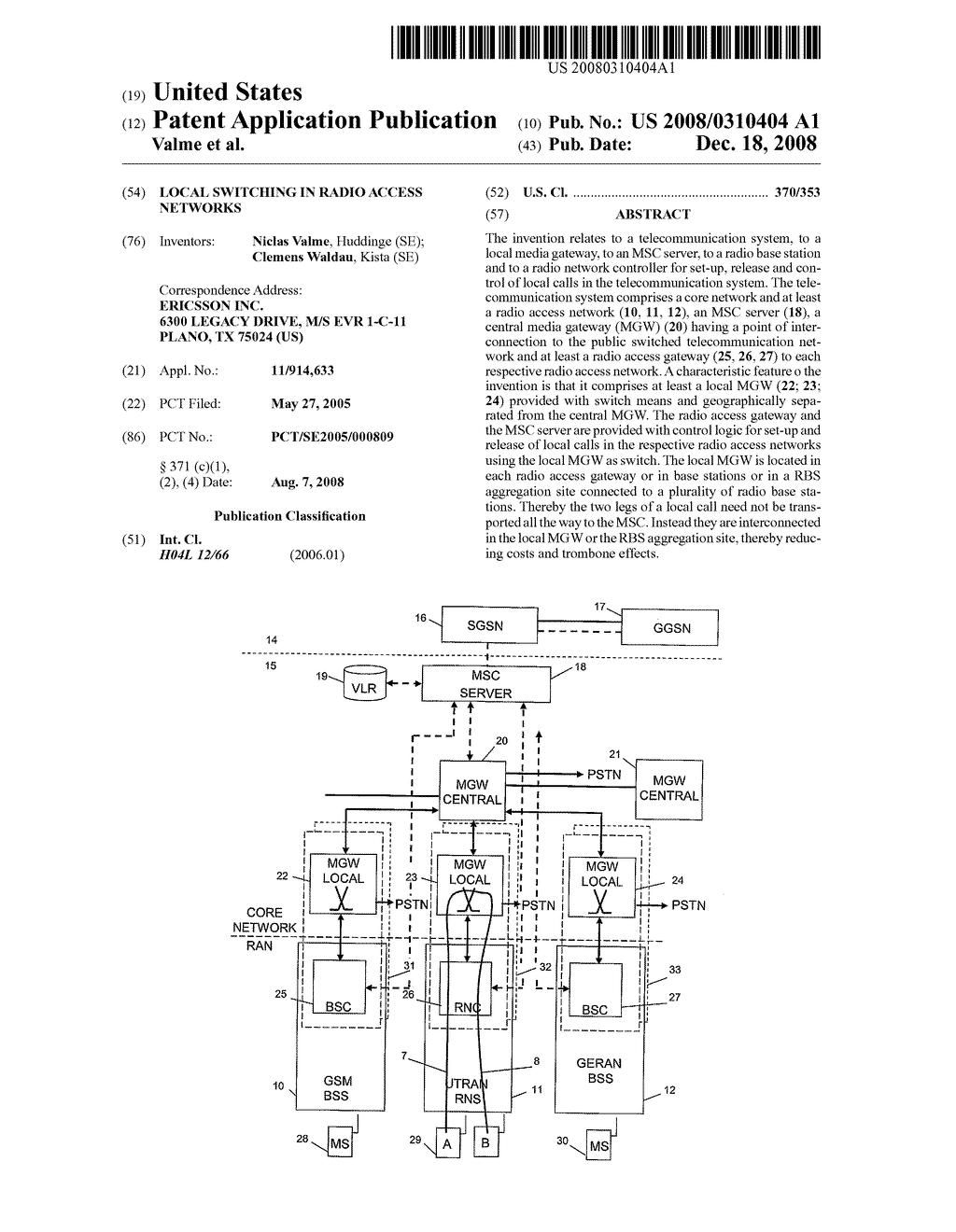 Local Switching In Radio Access Networks - diagram, schematic, and image 01