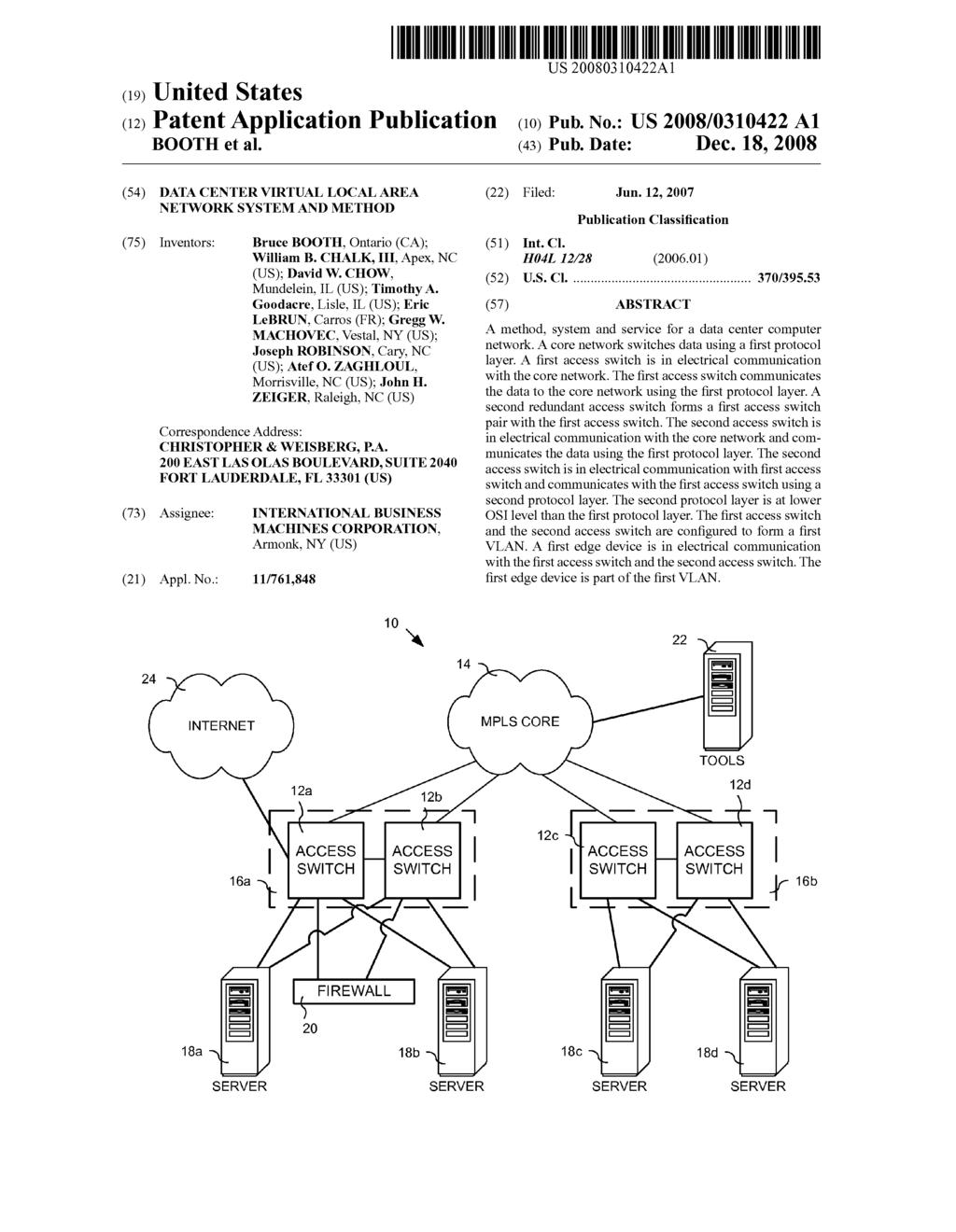 DATA CENTER VIRTUAL LOCAL AREA NETWORK SYSTEM AND METHOD - diagram, schematic, and image 01