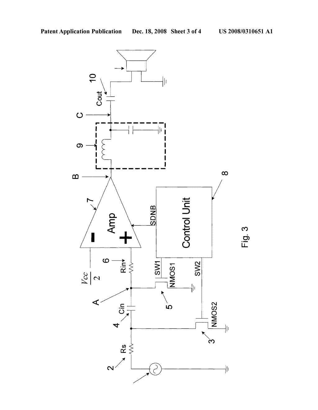 CIRCUIT AND METHOD FOR ELIMINATING SPEAKER CRACKLE DURING TURNING ON OR OFF POWER AMPLIFIER - diagram, schematic, and image 04