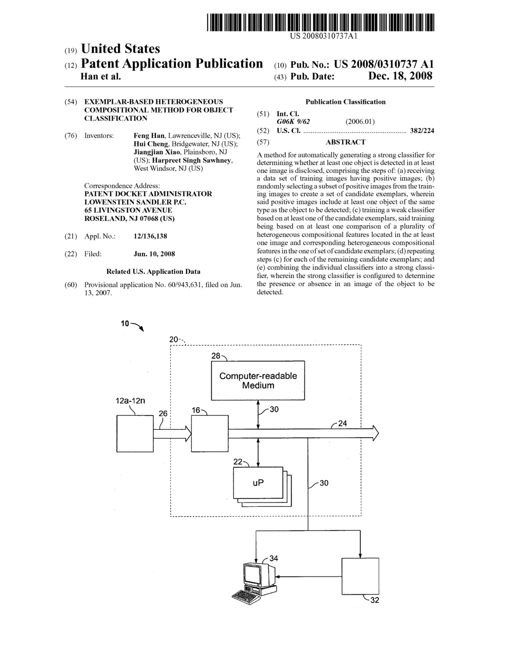 EXEMPLAR-BASED HETEROGENEOUS COMPOSITIONAL METHOD FOR OBJECT CLASSIFICATION - diagram, schematic, and image 01