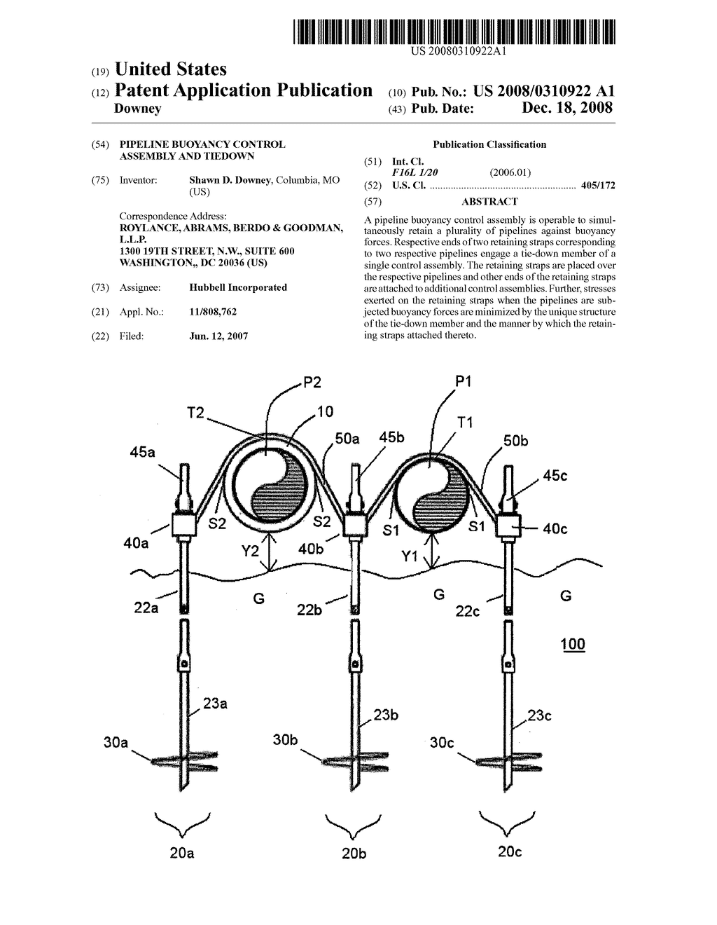 Pipeline buoyancy control assembly and tiedown - diagram, schematic, and image 01