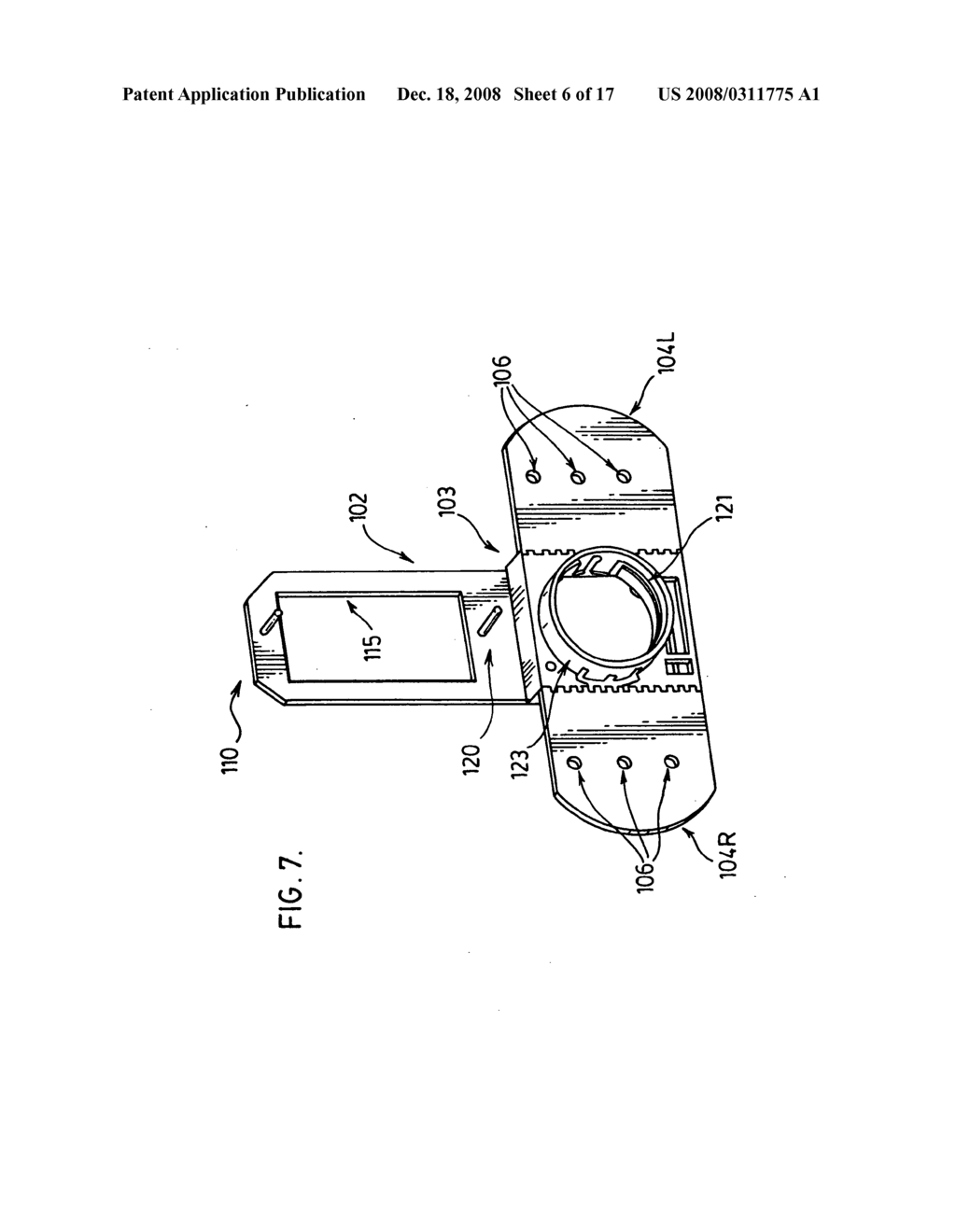 Central vacuum system mounting flange and hose cuff for use with standard electrical outlets - diagram, schematic, and image 07