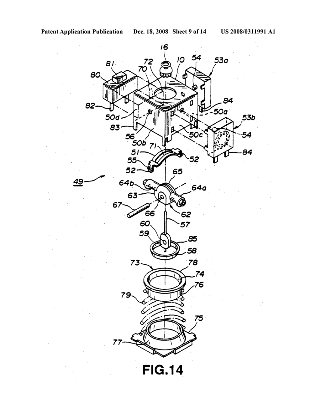 Operating device for game machine - diagram, schematic, and image 10