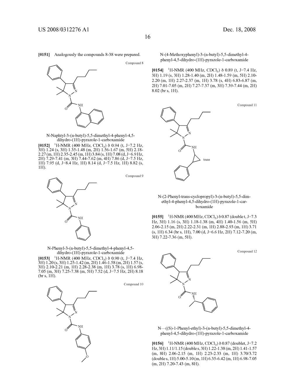 4,5 Dihydro-(1H)-Pyrazole Derivatives as Cannabinoid CB1 Receptor Modulators - diagram, schematic, and image 17