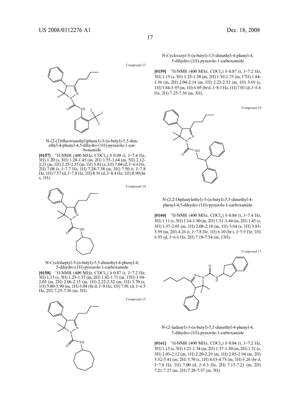 4,5 Dihydro-(1H)-Pyrazole Derivatives as Cannabinoid CB1 Receptor Modulators - diagram, schematic, and image 18