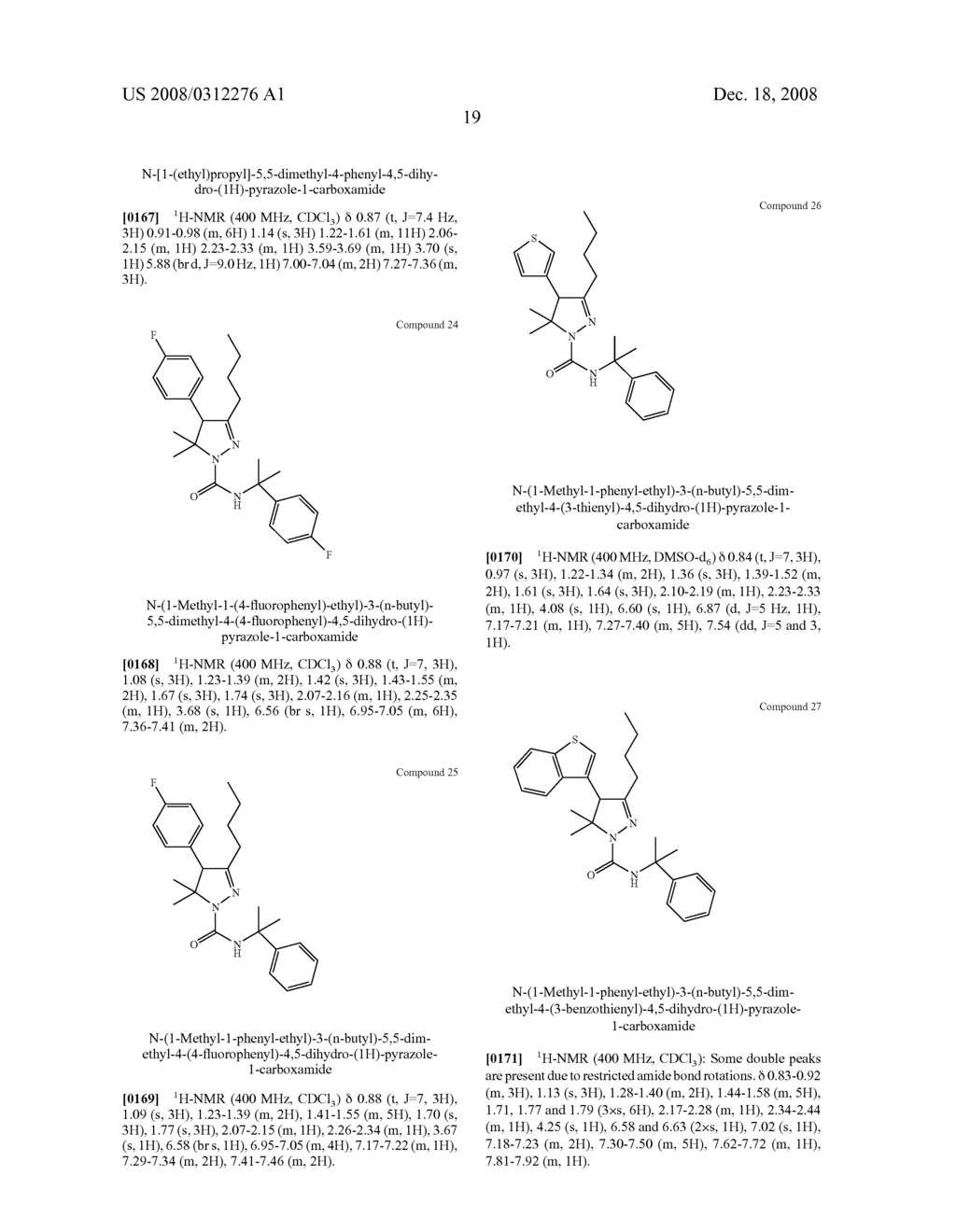 4,5 Dihydro-(1H)-Pyrazole Derivatives as Cannabinoid CB1 Receptor Modulators - diagram, schematic, and image 20