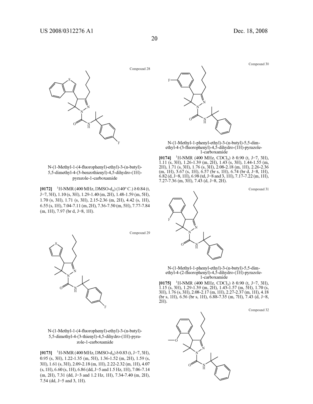 4,5 Dihydro-(1H)-Pyrazole Derivatives as Cannabinoid CB1 Receptor Modulators - diagram, schematic, and image 21