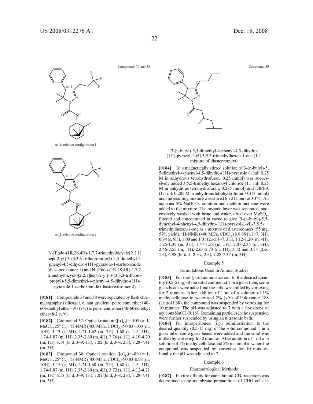 4,5 Dihydro-(1H)-Pyrazole Derivatives as Cannabinoid CB1 Receptor Modulators - diagram, schematic, and image 23