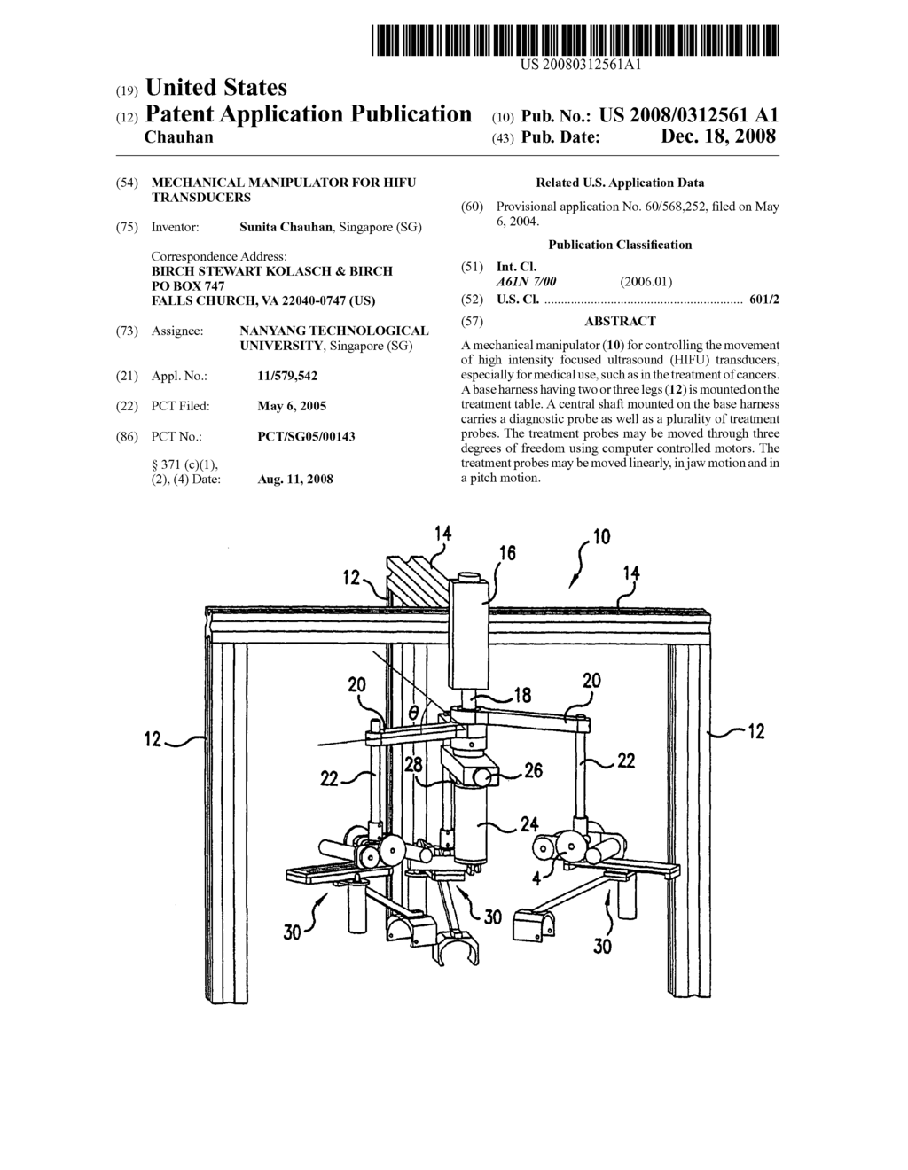 Mechanical Manipulator for Hifu Transducers - diagram, schematic, and image 01