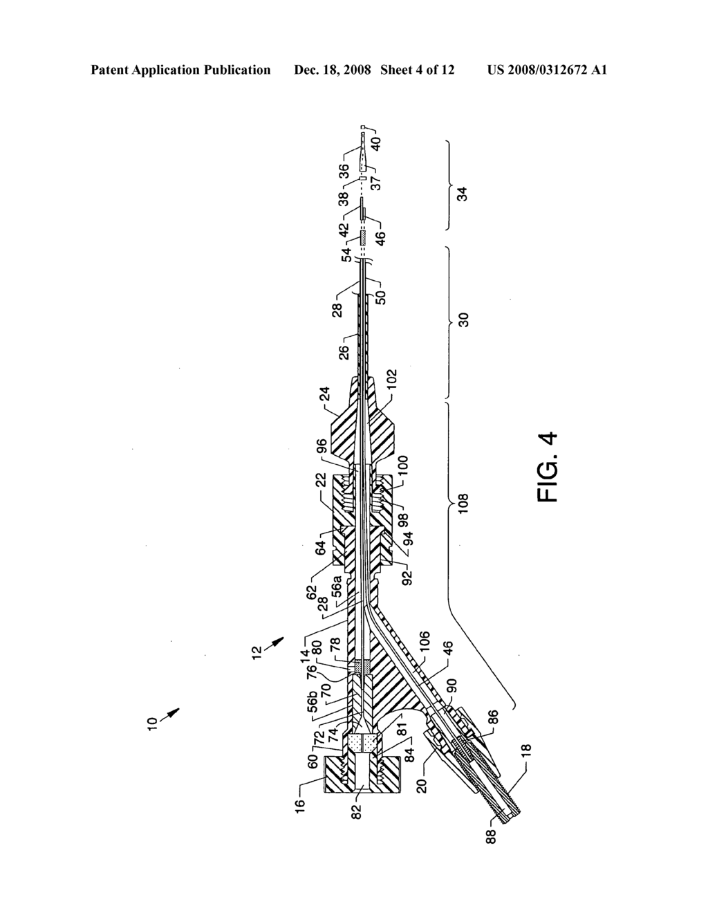 Forwardly directed fluid jet crossing catheter - diagram, schematic, and image 05