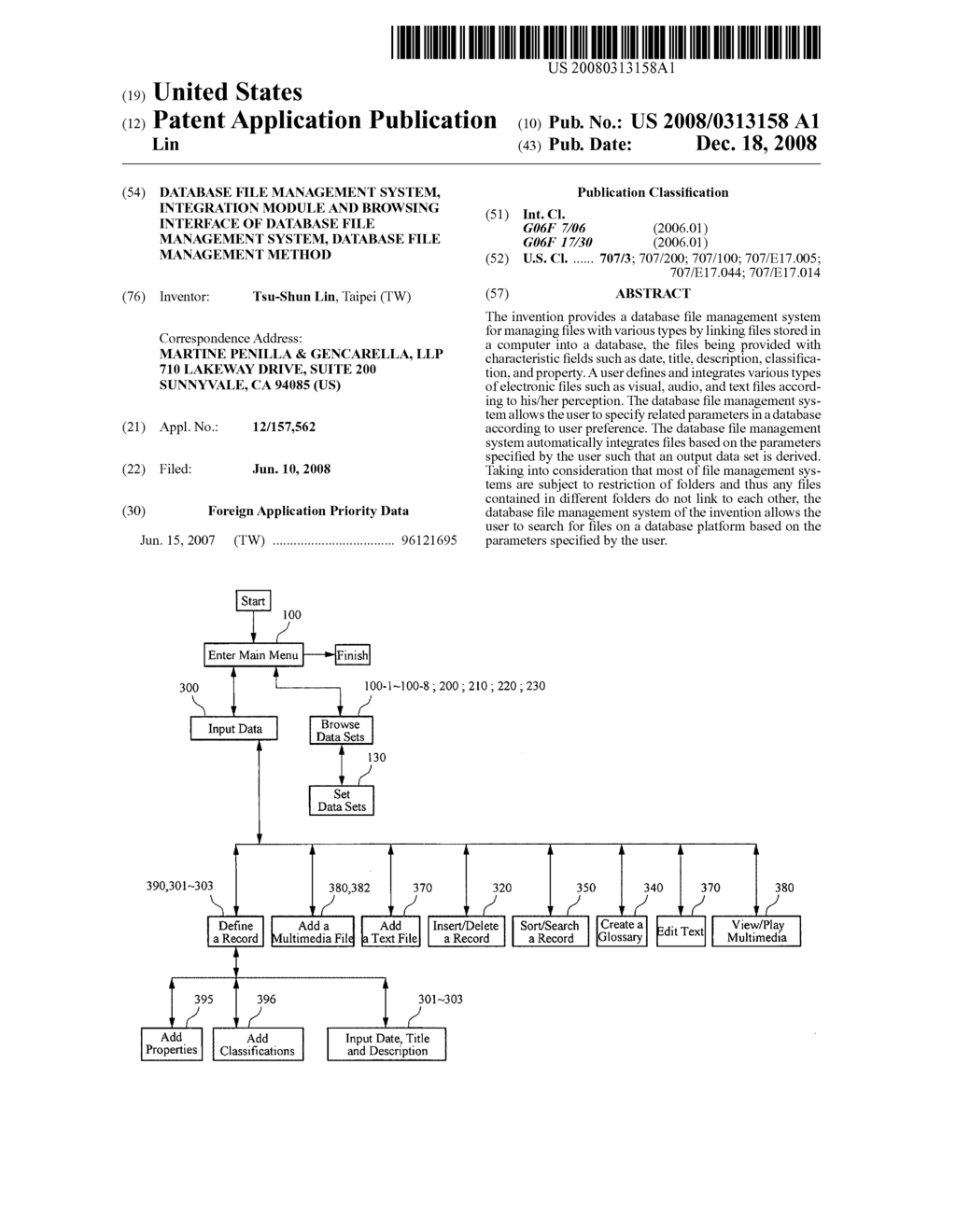 Database file management system, integration module and browsing interface of database file management system, database file management method - diagram, schematic, and image 01