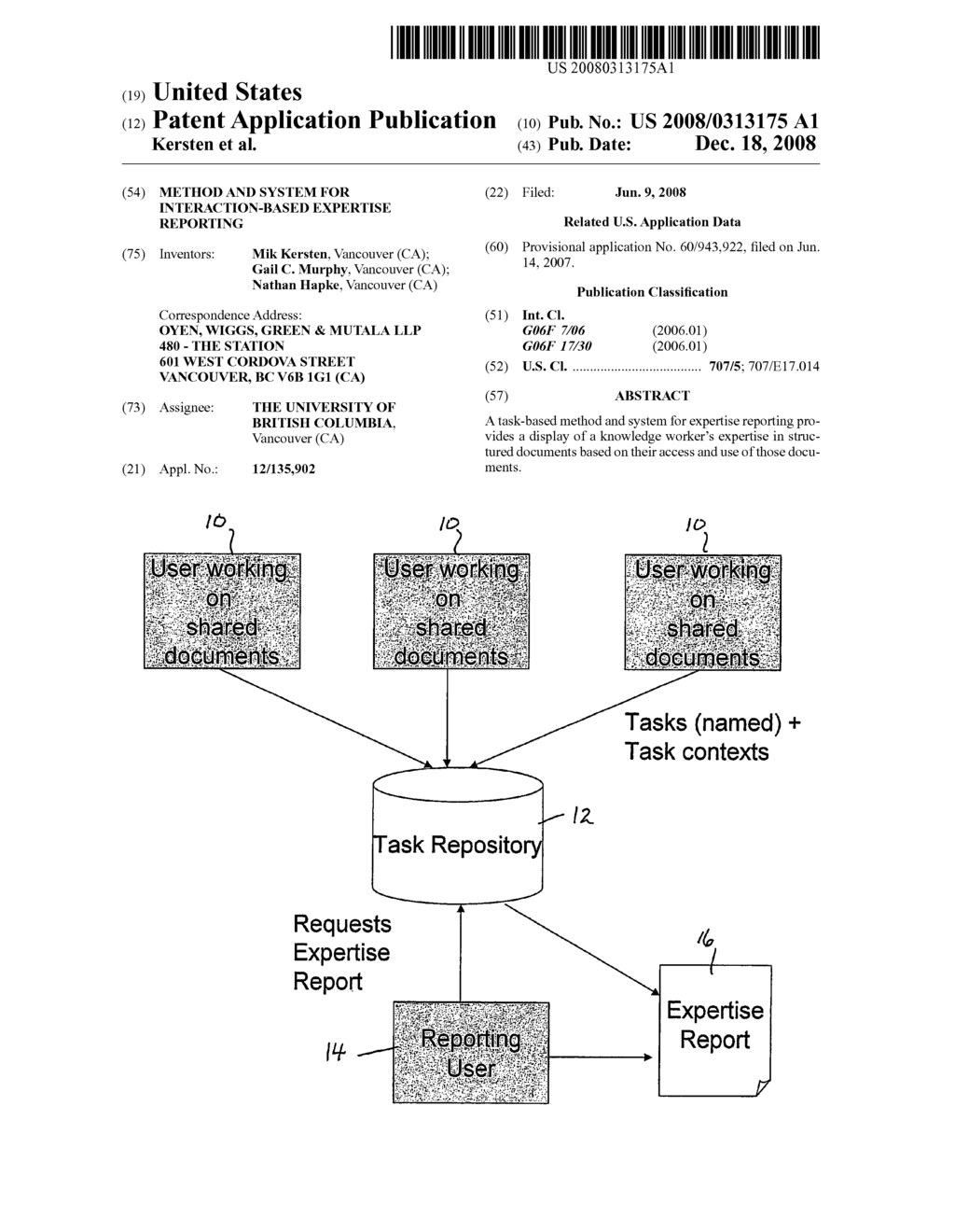 METHOD AND SYSTEM FOR INTERACTION-BASED EXPERTISE REPORTING - diagram, schematic, and image 01