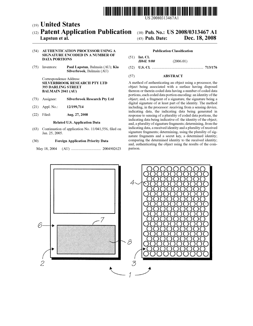 Authentication Processor Using a Signature Encoded in a Number of Data Portions - diagram, schematic, and image 01