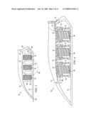 Wheeled footwear with spring suspension system diagram and image