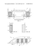 Wheeled footwear with spring suspension system diagram and image