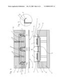 Method for the gastight packaging of objects using a film material fitting tightly on the objects and a device for the gastight packaging of objects diagram and image