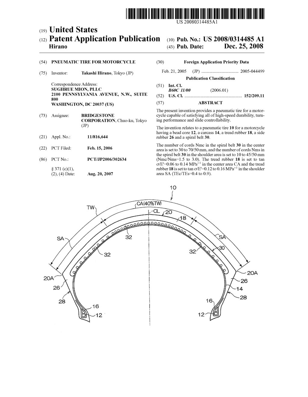 Pneumatic Tire for Motorcycle - diagram, schematic, and image 01