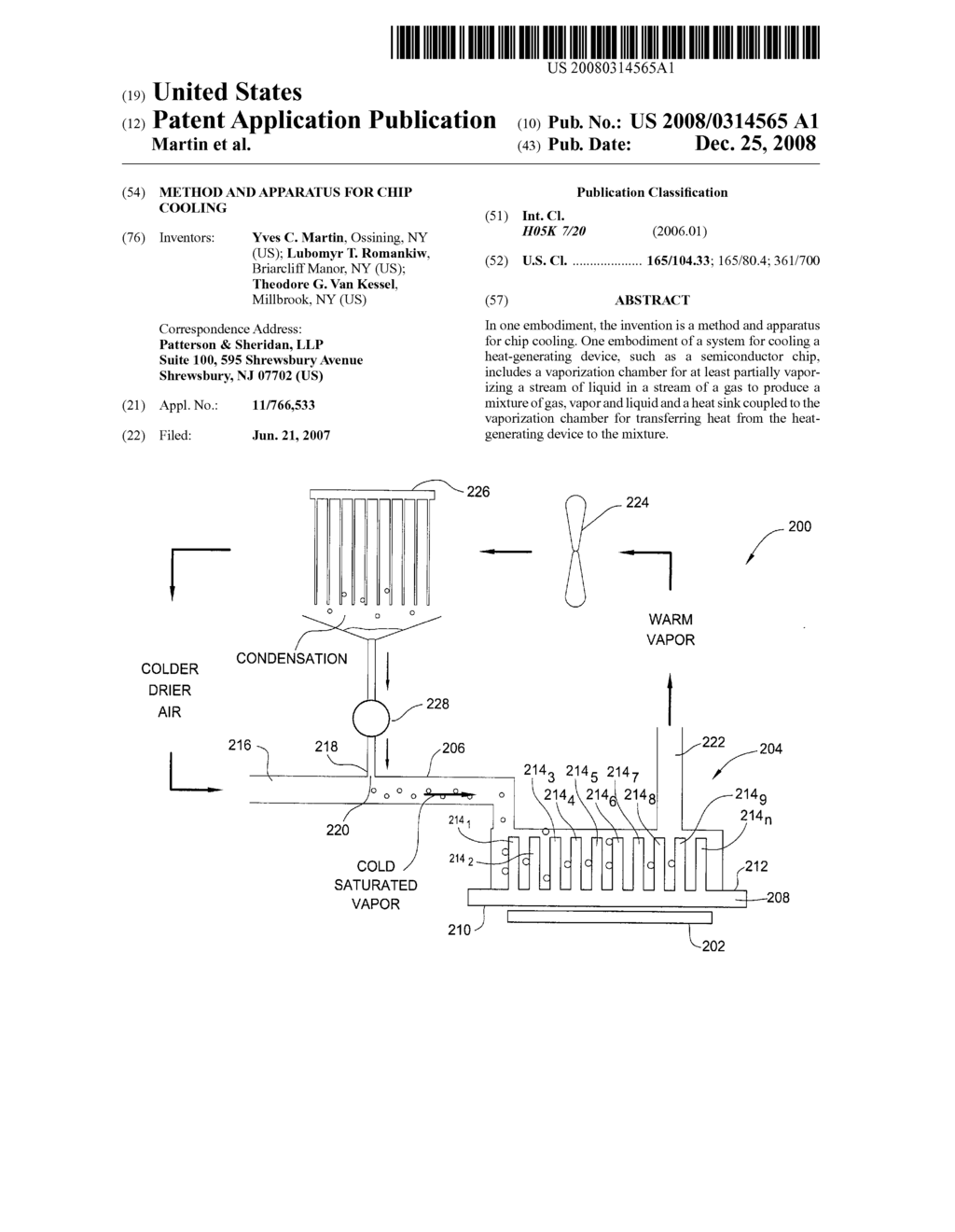 METHOD AND APPARATUS FOR CHIP COOLING - diagram, schematic, and image 01