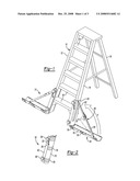 Ladder stabilizing brace diagram and image