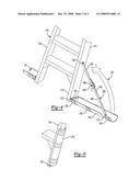 Ladder stabilizing brace diagram and image