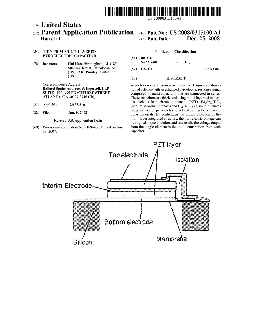 THIN FILM MULTI-LAYERED PYROELECTRIC CAPACITOR - diagram, schematic, and image 01